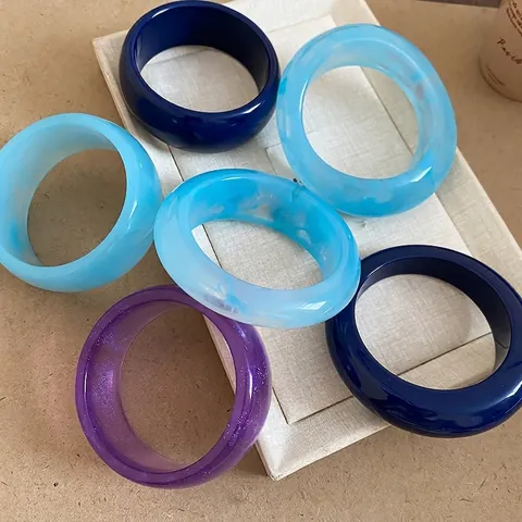 Großer Ovaler Harz Armreif Für Damen Acryl Marmoriert Textur Glitzer Minimalistisch Geometrisch Sommer Urlaub Schmuck