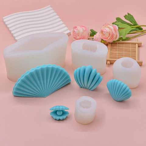 Shell Shaped Silicone Mold For DIY Candle Soap Making Seashell Aromatherapy Plaster Craft Reusable Flexible