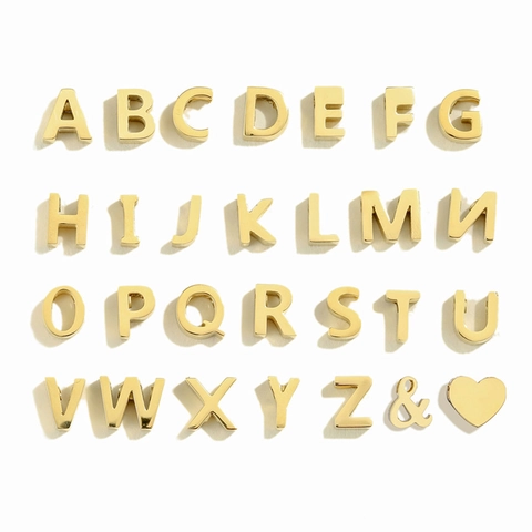 316L Stainless Steel 26 Alphabet Initial Letter Pendants DIY Charms Gold Silver Rose Gold For Jewelry Making Accessories