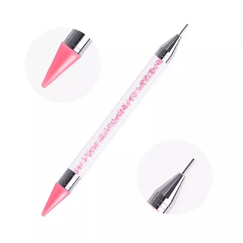 Dual Ended Nail Art Dotting Pen Wax Head Rhinestone Picker Stainless Steel Tip Acrylic Handle Professional Manicure Tool