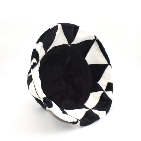 Cappello Alla Pescatora Peluche Geometrico Blocchi Di Colore Pelliccia Sintetica Caldo Inverno Moda Donna