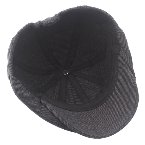 Vintage Cotton Newsboy Cap Adjustable Short Brim British Style Beret Flat Cap For Men Women Retro Solid Color