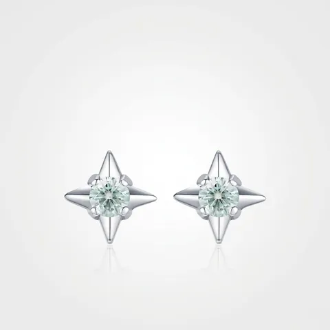 Moissanite Star Stud Earrings With 925 Sterling Silver Earring Post D Color VVS1 Round Cut Elegant Jewelry For Women
