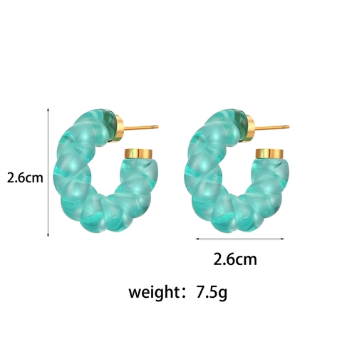Twist Spiral Hoop Earrings Acrylic Resin Transparent Colorful Minimalist Jewelry With Stainless Steel Earring Post For Women