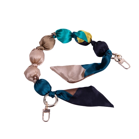 Satin Satin Fabric Knotted Bag Strap Replacement Handle For Handbags Floral Printed Bubble Chain Decorative Accessories