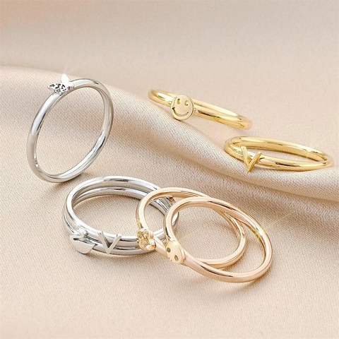 Bague Papillon Acier Titane Ne Décolore Pas Style Frais Minimaliste Bijoux Pour Femmes Couple Mode Accessoire