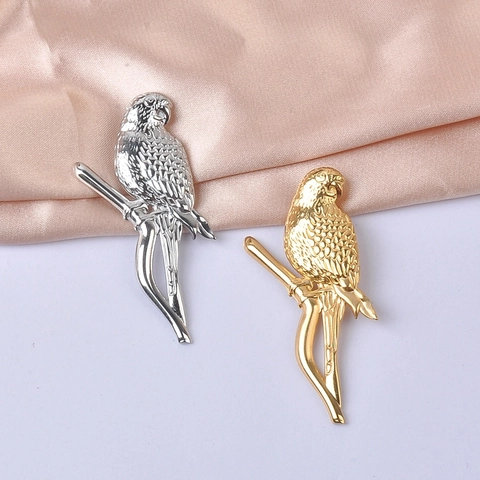 Spilla Uccello Pappagallo Acciaio Inossidabile Design Ramo Animale Accessorio Gioielli Di Moda