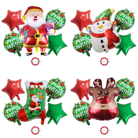 Palloncini In Alluminio Per Festa Di Natale Con Forme Di Babbo Natale Pupazzo Di Neve Renna Per Decorazione Casa