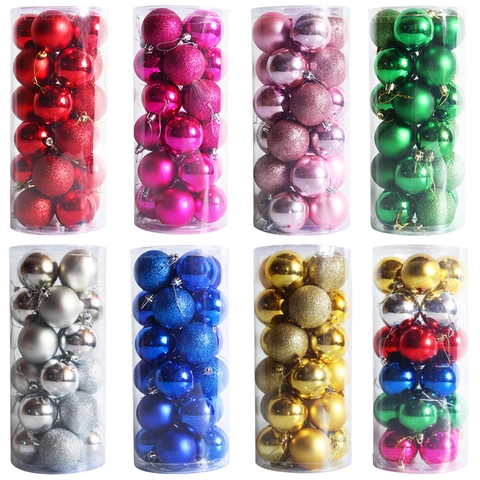 Christmas Ball Ornaments Electroplated Plastic Shiny Matte Glitter Baubles For Holiday Xmas Tree Decoration