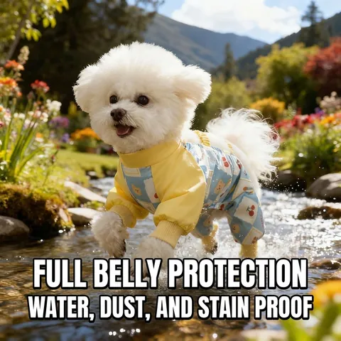 Mono Para Perro Impermeable Poliéster Tafetán Antipolvo Protección Exterior Patrón Oso Dibujos Animados Cuatro Patas