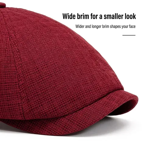 Vintage Newsboy Cap Atmungsaktives Mesh Baumwolle Polyester Sonnenschutz Outdoor Lässig Britischer Stil Herren Verstellbar