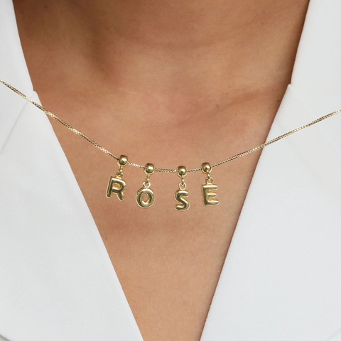 Initial Alphabet Anhänger Halskette 18K Vergoldetes Kupfer Bubble Buchstaben Mini DIY Schmuck Für Damen Box Kette