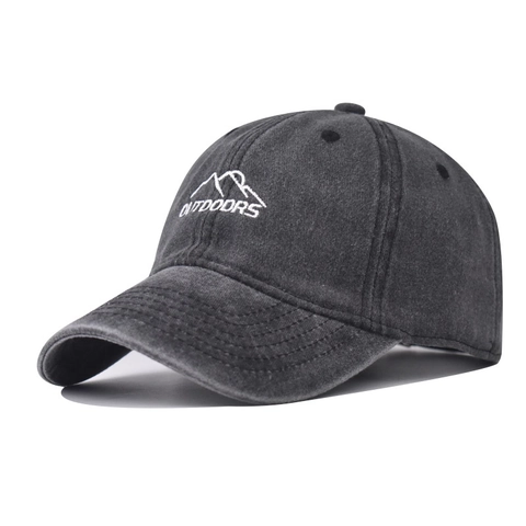 Baseballkappe Gewaschene Baumwolle Distressed Retro Bergstickerei Outdoor Sonnenschutz Verstellbarer Hut Damen Herren