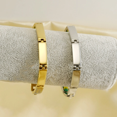 Pulsera Geométrica De Acero Inoxidable Chapada En Oro 18K Para Mujer Con Cuentas De Colores Amarillo Verde Joyería Minimalista