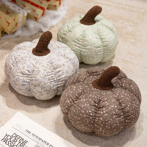 Cuscino Peluche Zucca Floreale Tessuto In Cotone Decorativo Per Divano Arredamento Casa Stile Pastorale