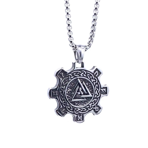 Viking Celtic Valknut Rune Bear Claw Pendant Necklace For Men Women Titanium Steel Vintage Nordic Mythology Jewelry Gift