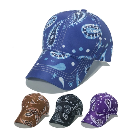 Paisley Print Baseball Cap Polyester Adjustable Sun Protection Street Hip Hop Hat