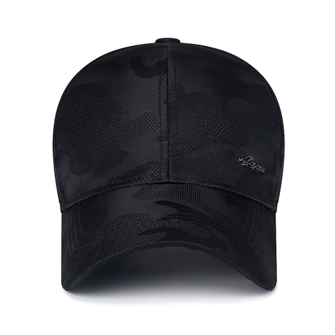 Herren Camouflage Baseballkappe Atmungsaktives Mesh Sonnenschutz Outdoor Sport Taktischer Hut Polyester Metalllogo Verstellbar