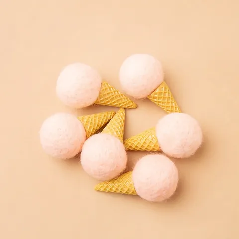 Ornamenti Da Appendere Per Albero Di Natale Coni Gelato In Feltro Di Lana Rosa E Plastica Pendenti Decorativi Fatti A Mano