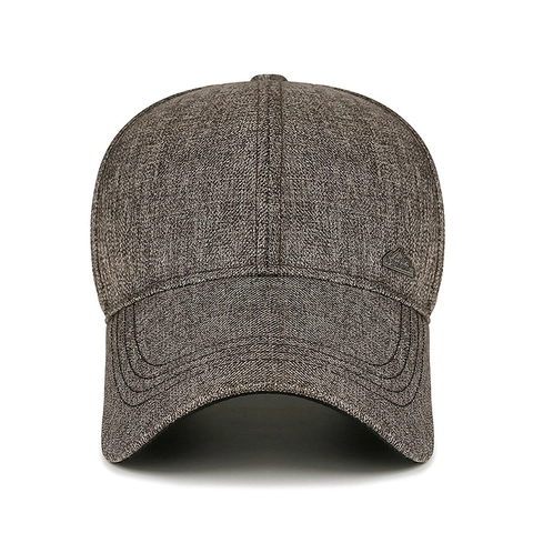 Herren Baseballkappe Langer Schirm Sonnenschutz Verstellbar Dad Hat Mit Berg Metalllabel Strukturierter Polyester
