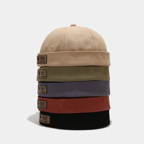 Vintage Docker Hat Χωρίς Γείσο Καμβάς Miki Hat Ρυθμιζόμενο Ρετρό Streetwear Καπέλο Για Άνδρες Και Γυναίκες Αναψυχή