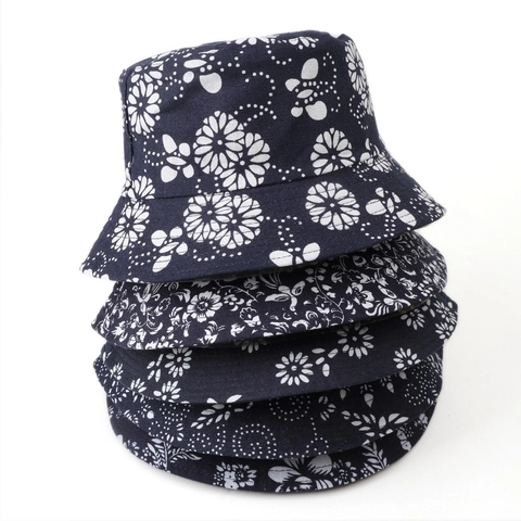 Cappello Alla Pescatora Reversibile Cotone Stampa Floreale Doppia Faccia Protezione Solare Pieghevole Estate Spiaggia Donna Uomo