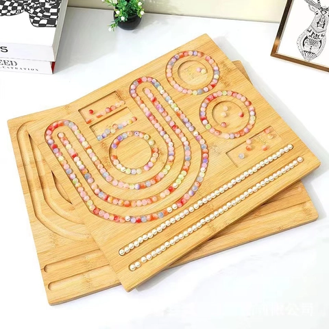 Bamboo Bead Board Wood Jewelry Design Tray For Bracelet Necklace Measuring Layout DIY Craft Tools Professional Natural