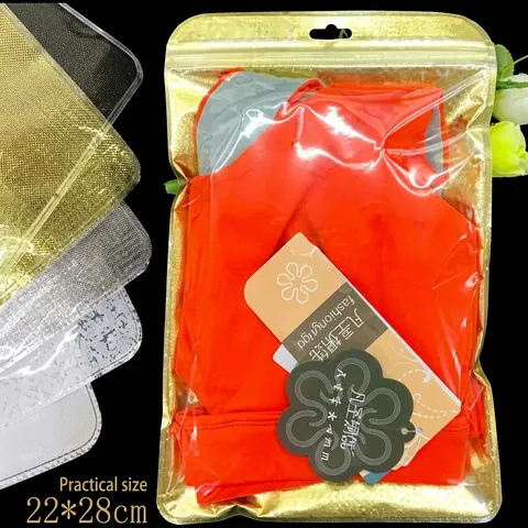 Resealable Zipper Bags Plastic Aluminum Foil Clear Front Window Hanging Hole For Jewelry Small Accessories Packaging