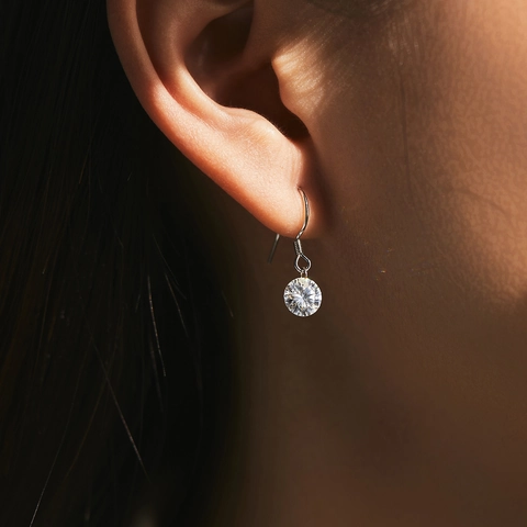 Pendientes De Gancho De Moissanita De Talla Brillante Con Poste De Plata De Ley 925 Joyas Elegantes Mujeres