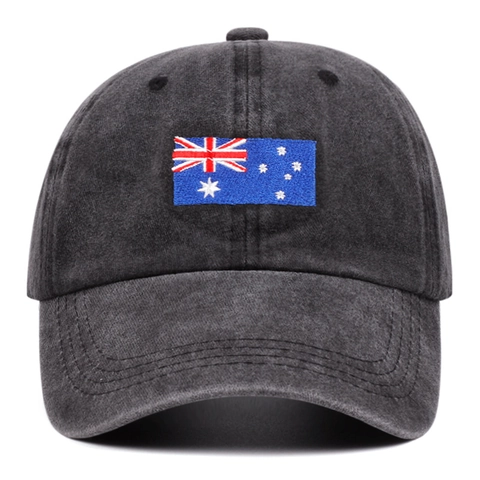 Cappello Da Baseball Cotone Lavato Ricamo Bandiera Australiana Stile Vintage Distressed Retro Cappello Sole Regolabile