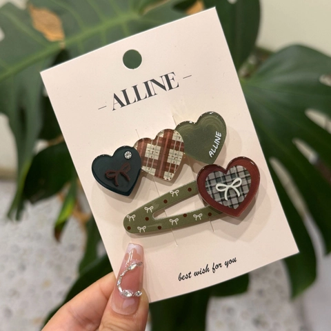 Acryl Hars Eendebek Haarclips Strik Hart Patroon Zijspeldjes Elegant Koreaanse Stijl Zoet Voor Dames Dagelijks Gebruik