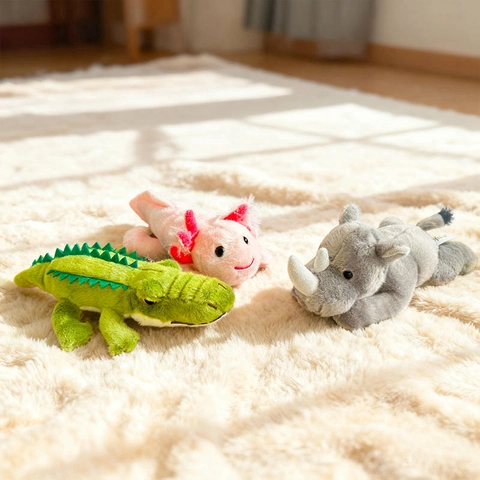 Cute Lying Animal Plush Doll Soft Stuffed Crocodile Fox Hippo Toy For Kids Birthday Gift Home Decor