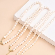 Collier de Perles d'Eau Douce Naturelles Baroques pour Femmes Collier de Perles Irrégulières Bijoux Élégants Vintage Cadeau