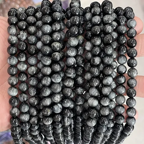 Natürliche Falkenauge Stein Lose Runde Perlen Chatoyant Polierte Edelstein Für DIY Schmuckherstellung Armband Komponenten