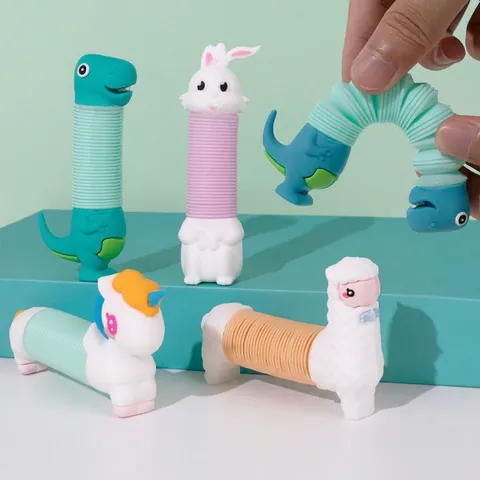 Pop Tubes Dehnbares Spielzeug Tier Einhorn Alpaka Formen Stressabbau Sensorisches Fidget Spielzeug Für Kinder Erwachsene