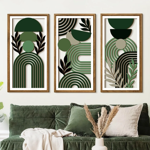 Bohemian Abstract Wood Wall Art Decor Hollow Geometric Leaf Design Modern Mid Century Wall Hanging For Living Room Bedroom Office