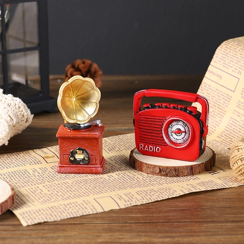 Miniatur Retro Harz Ornamente Vintage Klavier Kamera Schreibmaschine Radio Grammophon Schreibtisch Home Decor Requisiten