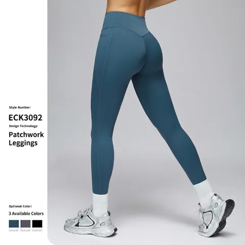 Leggings De Yoga De Cintura Alta Para Mujer Con Bolsillos Control De Barriga Nylon Spandex Fitness Correr Entrenamiento