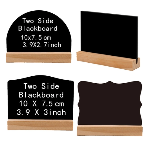 Mini Chalkboard Signs With Wooden Base Double Sided Desktop Message Boards For Wedding Table Party Home Decor