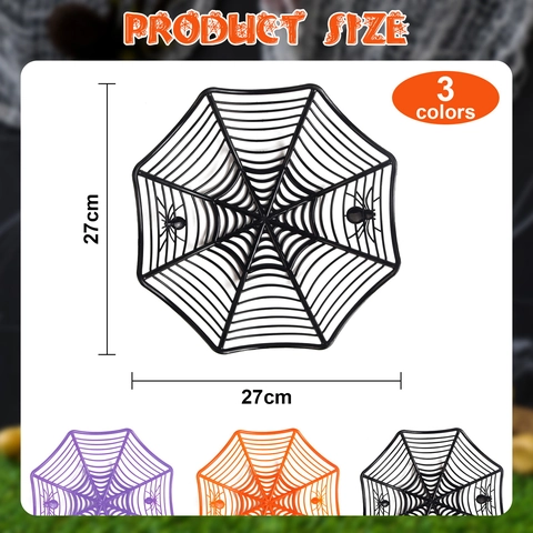 Halloween Spider Web Candy Basket Plastic Web Bowl For Party Decoration Trick Or Treat Ornament Fruit Holder