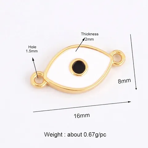 Boze Oog Bedeltjes Connectoren Messing Met Zirkonia En Emaille Voor DIY Sieraden Maken Turkse Nazar Stijl