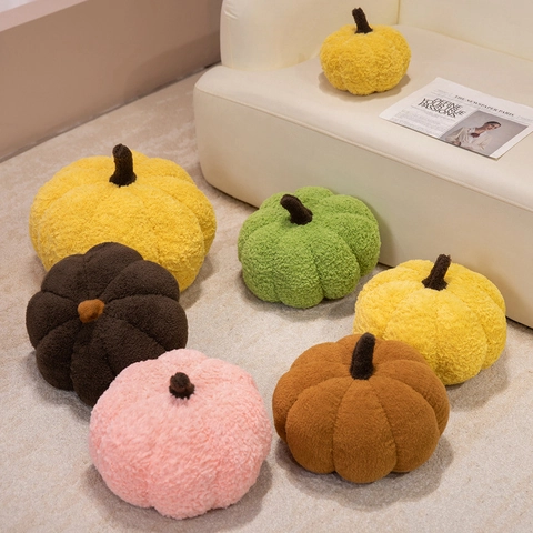 Oreiller En Peluche Citrouille Velours Teddy Coussin Doux Décoration Maison Style Nordique Cadeau Halloween Noël