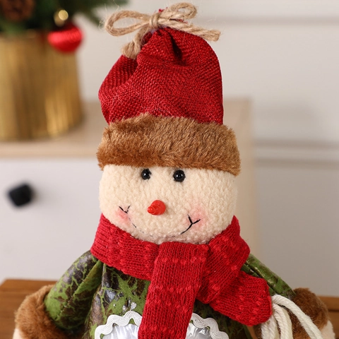 Bolsa De Regalo De Muñeco De Peluche De Navidad Bolsa De Manzana Con Cremallera Y Ventana Transparente Decoración Fiesta