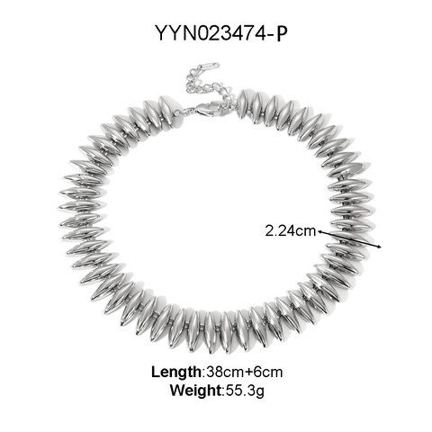 Edelstahl Halskette Und Armband Mit Shuttle Perlen Industriestil Wasserdichtes Hypoallergenes Accessoire Für Damen
