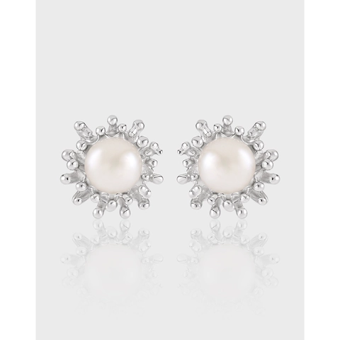 Unregelmäßige Lava Design Naturperle Ohrstecker 925 Sterlingsilber Ohrstecker-Stift Für Damen Minimalistischer Mode Schmuck