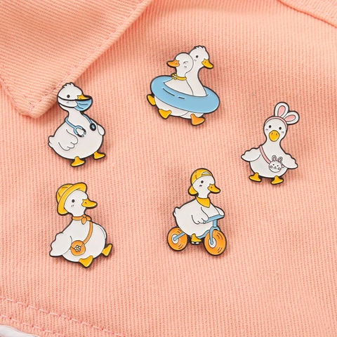 Ensemble de Badges Broches en Émail Canard de Dessin Animé Broches Animaux pour Vêtements Sacs à Dos Chapeaux Accessoire