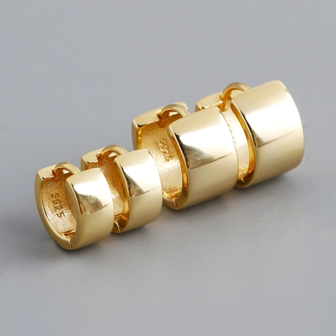 Orecchini A Cerchio In Argento Sterling 925 Rotondo Liscio Geometrico Minimalista Gioielli Per Donna