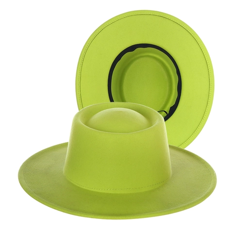 Kids Woolen Fedora Hat Solid Color Wide Brim Dome Top Vintage British Style Jazz Cap For Children