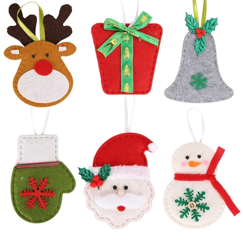 Süße Weihnachtsbaum Hängende Ornamente Filz Weihnachtsmann Schneemann Elch Anhänger Für Haus Urlaub Party Dekoration Vliesstoff Festliche Dekor Geschenke