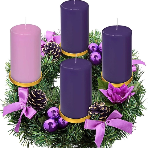 Corona Dell'Avvento Di Natale Portacandele Centrotavola Pino Artificiale Pigna Fiocco Ornamenti Elegante Decorazione